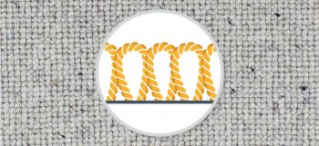 Cross section of yarns in a loop pile carpet